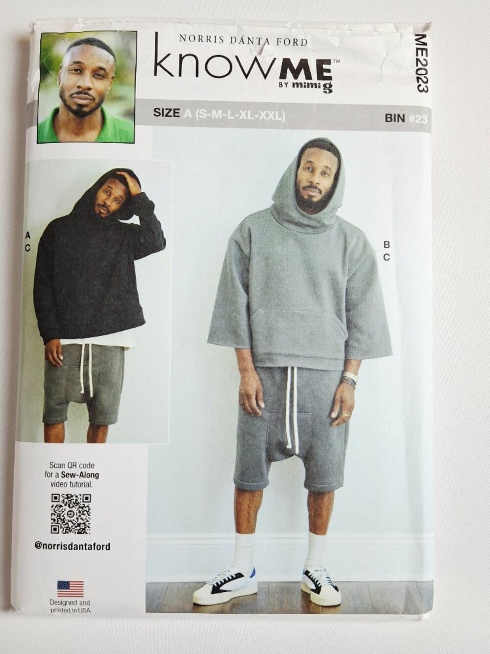 Know Me 2023 Sz Mens S - XXL Hoodie Shorts Outfit Pattern Uncut For Sewing
